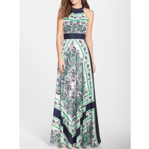 Eliza J Scarf Print Maxi Dress